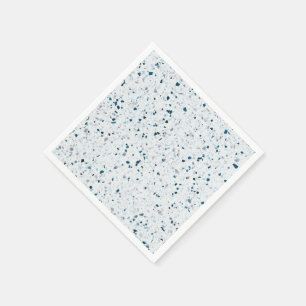 Terrazzo Elegant Teal Blue Green White Grey Retro Napkin