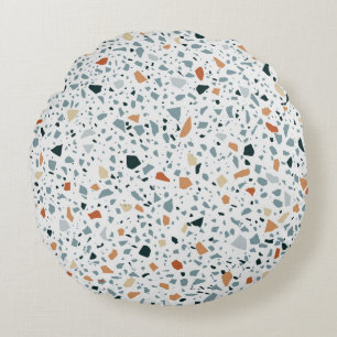 Terrazzo floor marble seamless hand crafted patter round cushion