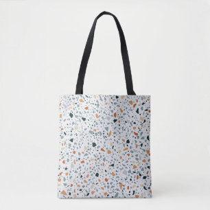 Terrazzo floor marble seamless hand crafted patter tote bag