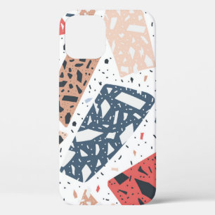 Terrazzo floor marble seamless hand drawn pattern iPhone 12 case