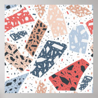 Terrazzo floor marble seamless hand drawn pattern