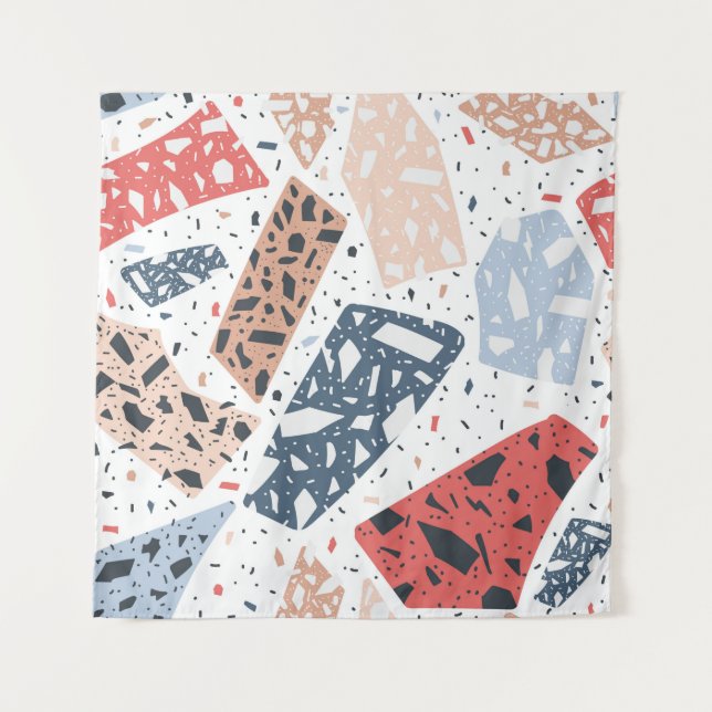 Terrazzo floor marble seamless hand drawn pattern  tapestry (Front)