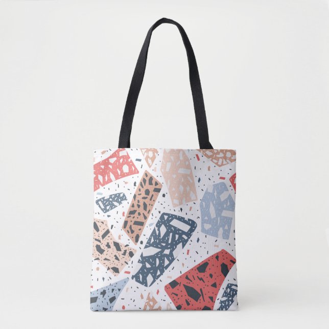 Terrazzo floor marble seamless hand drawn pattern  tote bag (Front)