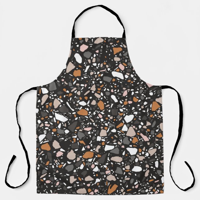 Terrazzo flooring seamless pattern in dark colors. apron (Front)