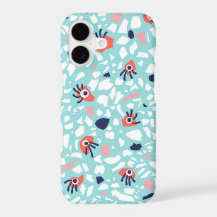 Terrazzo Funny Geometric Pattern With Eyes