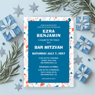 Terrazzo Hand Drawn Custom Bar Bat Mitzvah Invitation