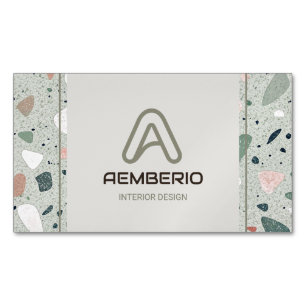 Terrazzo Interior Design Magnetic Business Card