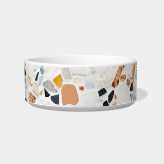 Terrazzo Marble Pastel Pattern Ceramic Pet Bowl