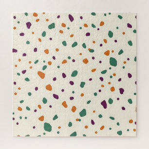 Terrazzo Multicolor Organic Pebble Speckle Pattern Jigsaw Puzzle