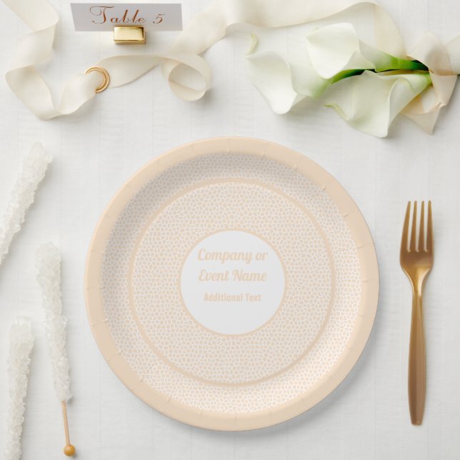 Terrazzo - Orange Peach - 9 inch Round Paper Plate (Wedding)