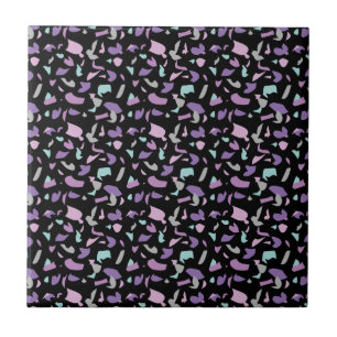 Terrazzo pattern black tile