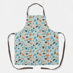 Terrazzo Pattern Blue Apron