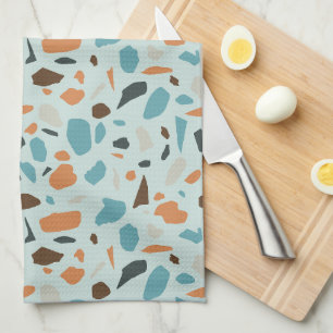 Terrazzo Pattern Blue Tea Towel