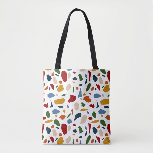 Terrazzo Pattern Colourful Tote Bag (Front)