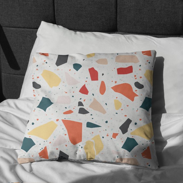 Terrazzo Pattern Cushion (Terrazzo Pillow On Bed)