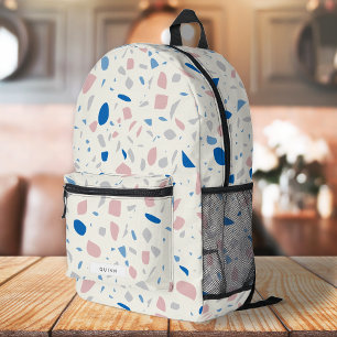 Terrazzo Pattern Neutral Natural Elegant Printed Backpack