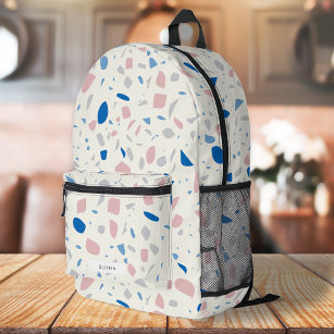 Terrazzo Pattern Neutral Natural Elegant Printed Backpack