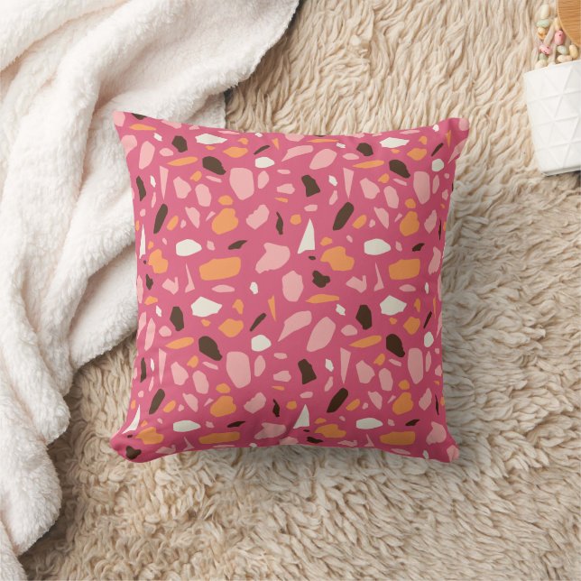 Terrazzo Pattern Pink Cushion (Blanket)