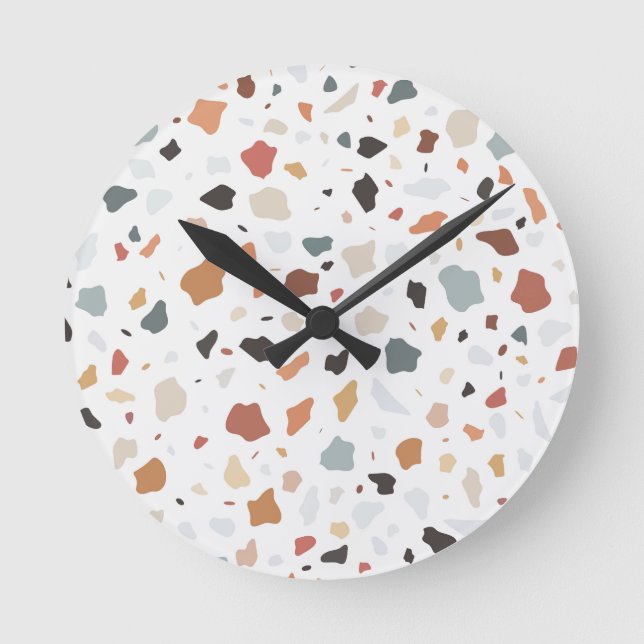 Terrazzo Pattern Round Clock (Front)