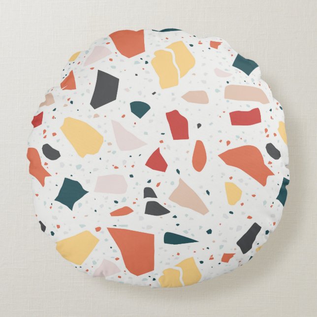 Terrazzo Pattern Round Cushion (Front)