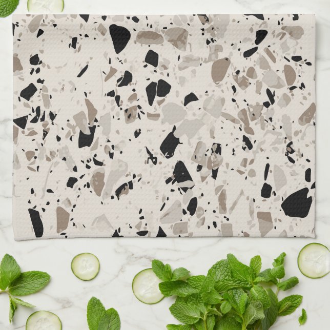 Terrazzo Pattern  Tea Towel (Folded)