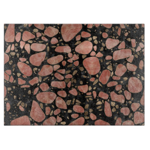 Terrazzo - Rose quartz and gold on marble #2 Cutting Board