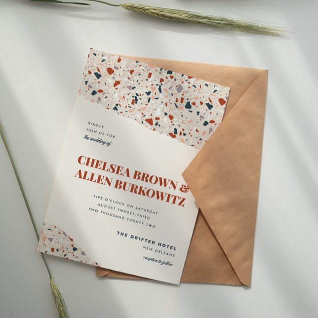 Terrazzo Slab Modern Wedding Invitation (Creator Uploaded)