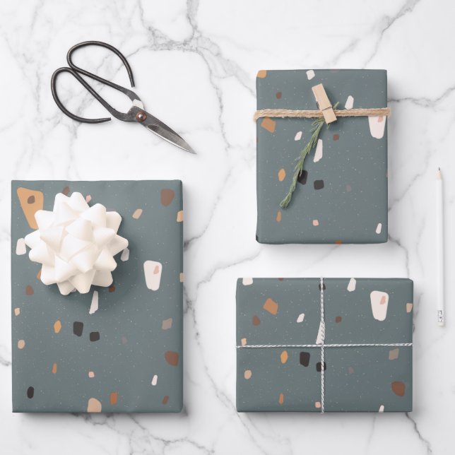 Terrazzo stone texture  wrapping paper sheet (Front)