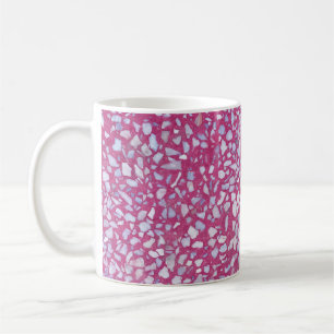 Terrazzo Texture: Pink White Elegance. Coffee Mug