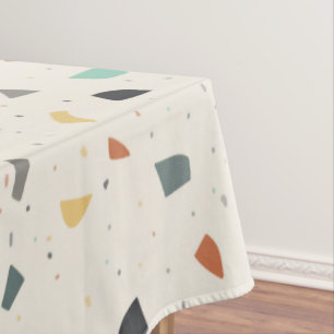 Terrazzo Tile Confetti Modern Style Earth Tones Tablecloth