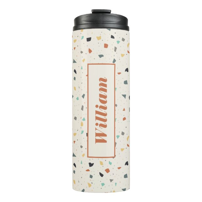 Terrazzo Tile Confetti Modern Style Personalised Thermal Tumbler (Front)
