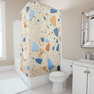  Terrazzo Tile Design: Vibrant Elegance  Shower Curtain