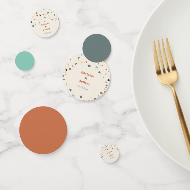 Terrazzo Tile Modern Style Earth Tones Confetti (Group)