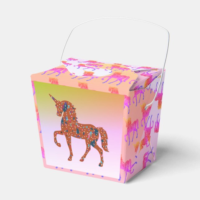 Terrazzo Unicorn Favour Box (Front Side)