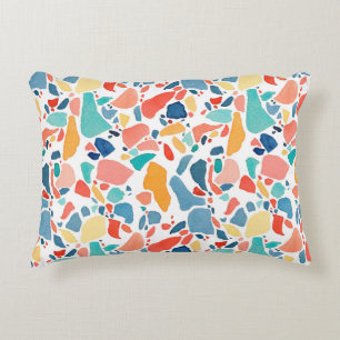 Terrazzo Watercolor: Colourful Seamless Pattern. Decorative Cushion