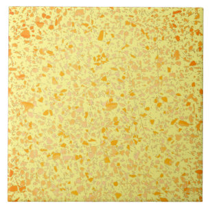 Terrazzo Yellow Orange Minimal Modern Stone Look Tile