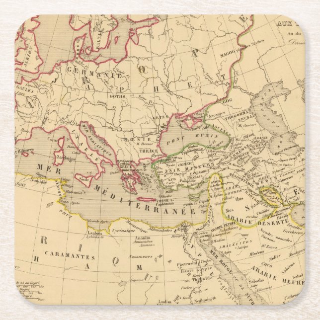 Terre aux trois fils de Noe Square Paper Coaster (Front)