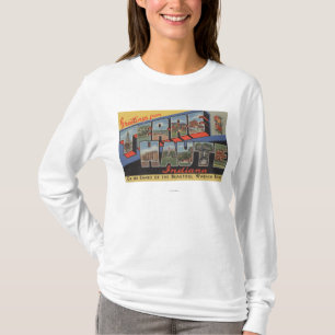 Terre Haute, Indiana - Large Letter Scenes T-Shirt