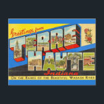 Terre Haute Indiana Vintage Postcard<br><div class="desc">A  vintage postcard greeting from Terre Haute,  Indiana repurposed!</div>