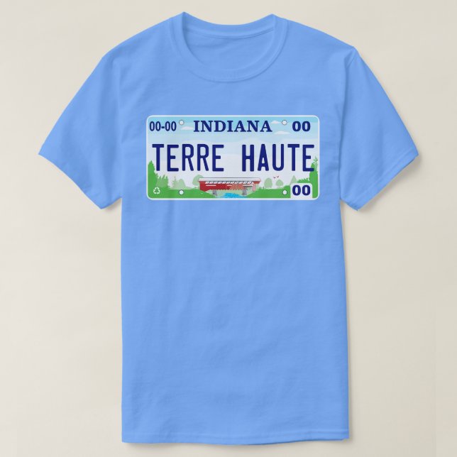 Terre Haute License Plate T-Shirt (Design Front)