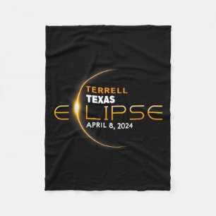 Terrell Texas Total Solar Eclipse 2024  Fleece Blanket