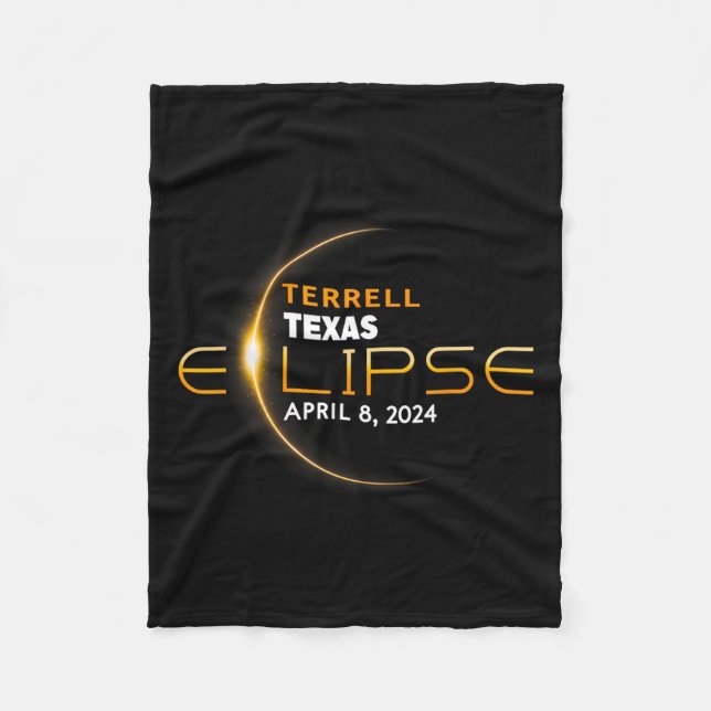 Terrell Texas Total Solar Eclipse 2024  Fleece Blanket (Front)