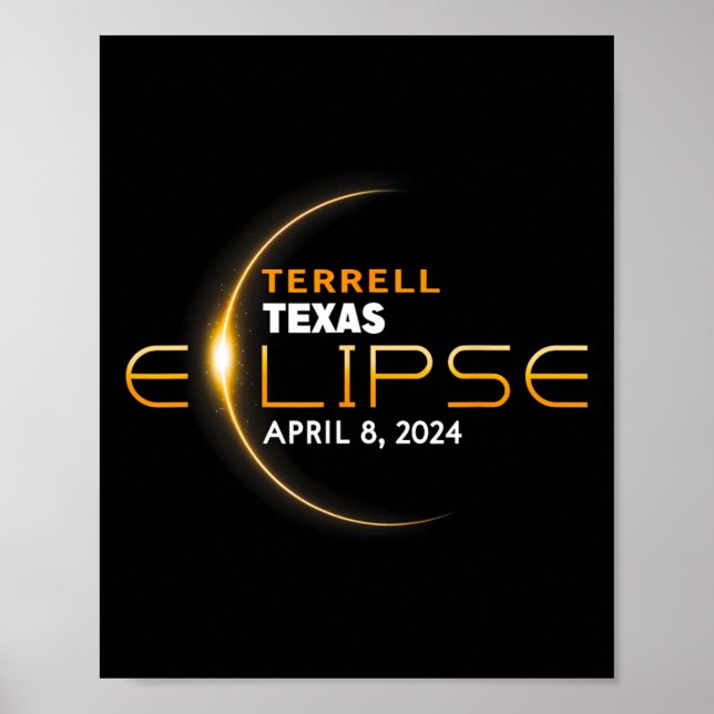 Terrell Texas Total Solar Eclipse 2024  Poster (Front)