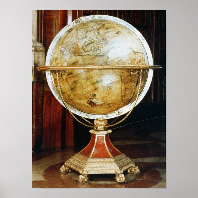 Terrestrial globe, 1688 poster (Front)