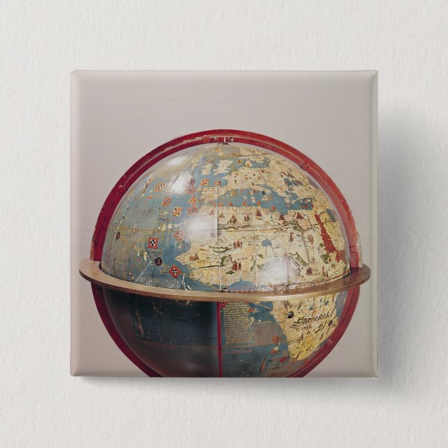 Terrestrial Globe, showing the Indian Ocean 15 Cm Square Badge (Front)