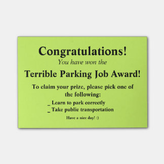 Terrible Parking Post-it Notes