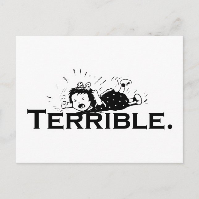 Terrible Temper Tantrum Retro Girl Postcard (Front)