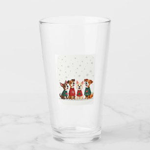 Terrier Christmas Choir Glass