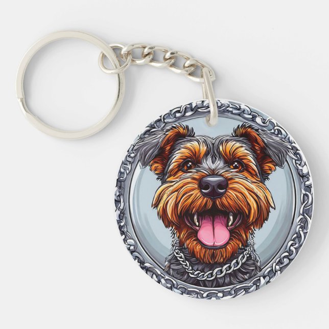 🐶 Terrier Dog Keychain For Pet Lovers Gift Idea  (Front)