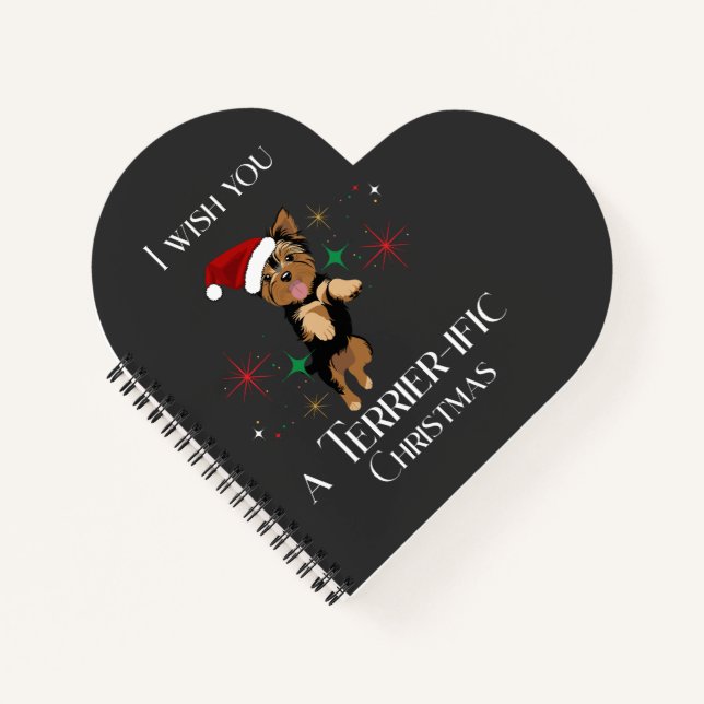 Terrier-ific Christmas Cute Dog Holiday Pun Notebook (Front)